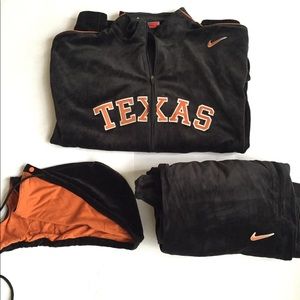 Nike Warm Up Sweat Suit Black Orange Texas 3XL
